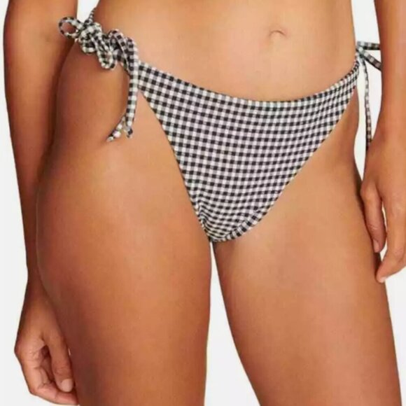 ANDIE SWIM The String Bikini Bottoms Gingham Black White Medium Stretch NWT - Picture 1 of 10